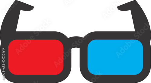 red and blue glasses