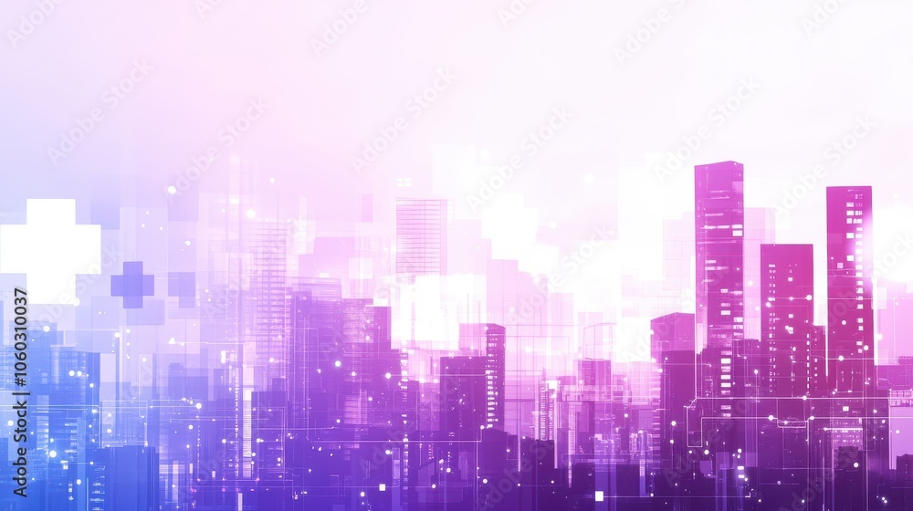 Futuristic Cityscape with Abstract Digital Elements Futuristic Cityscape with Abstract Digital Elements