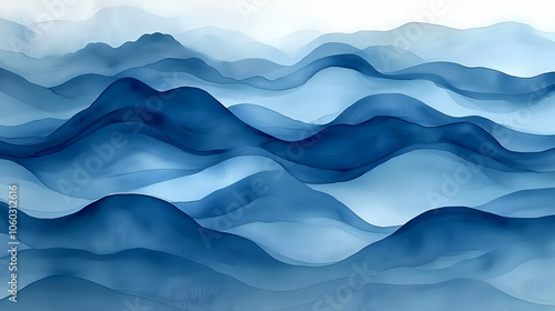 Abstract Blue Mountain Illu...