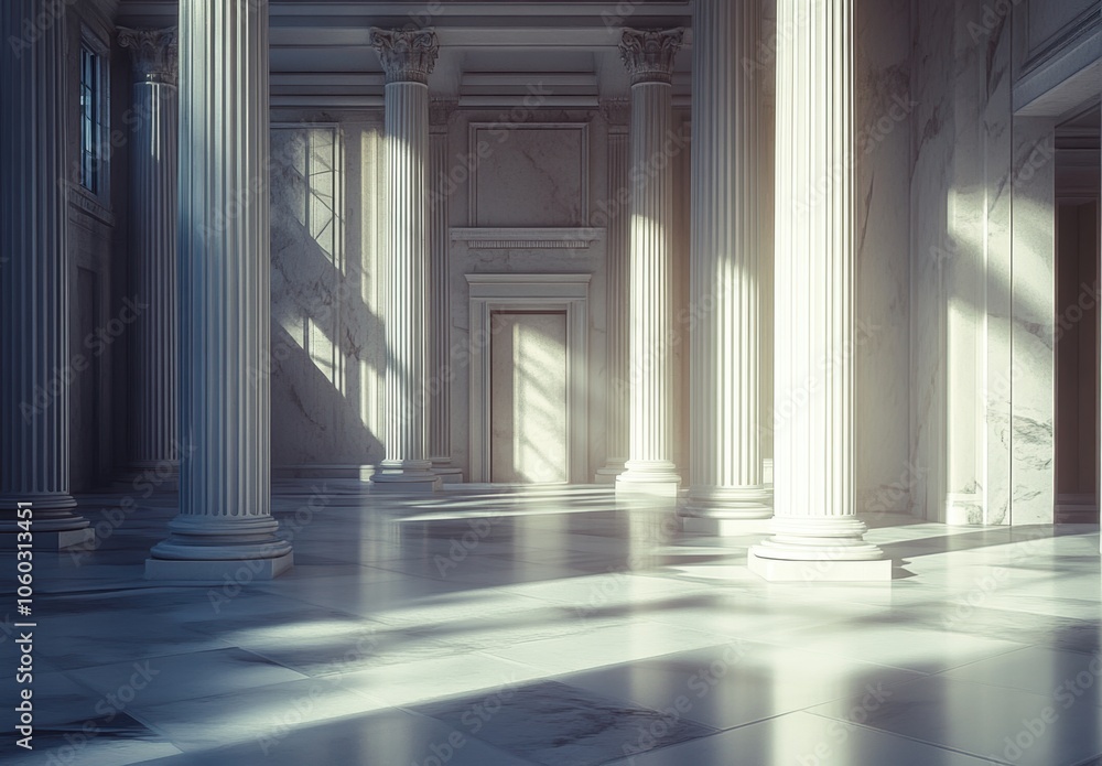 Obraz premium Marble Columns Hallway.