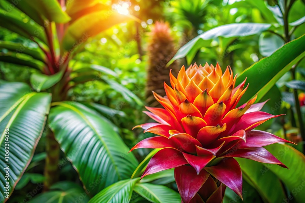 Vibrant dragon flower blooms in a tropical garden amidst lush greenery and exotic foliage, dragoon flower, blooming flowers, garden, greenery Vibrant dragon flower blooms in a tropical garden amidst lush greenery and exotic foliage, dragoon flower, blooming flowers, garden, greenery
