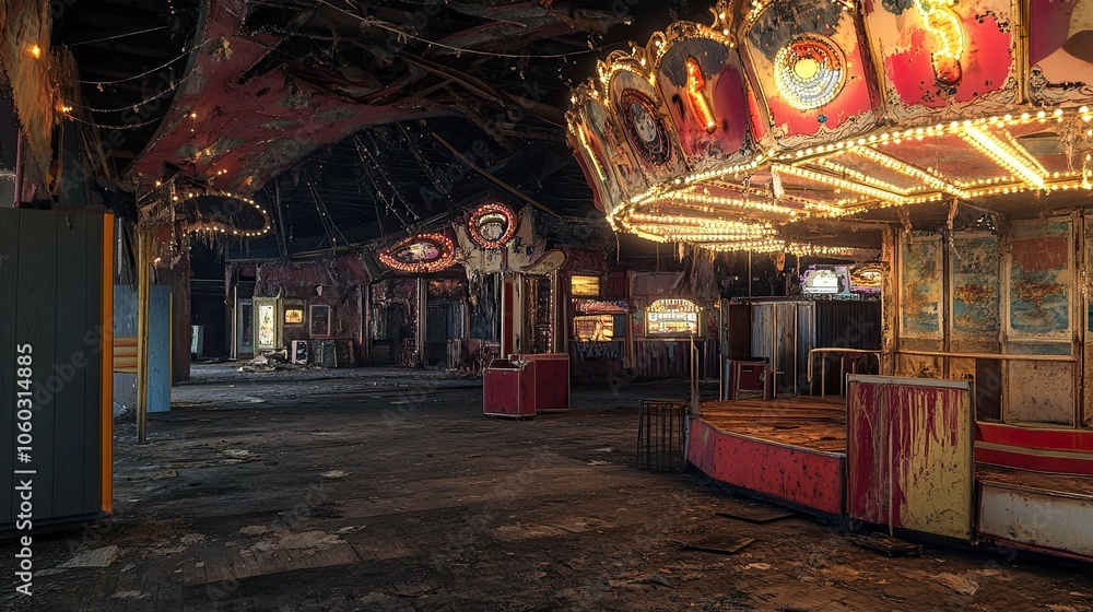 Obraz premium Abandoned Carnival interior