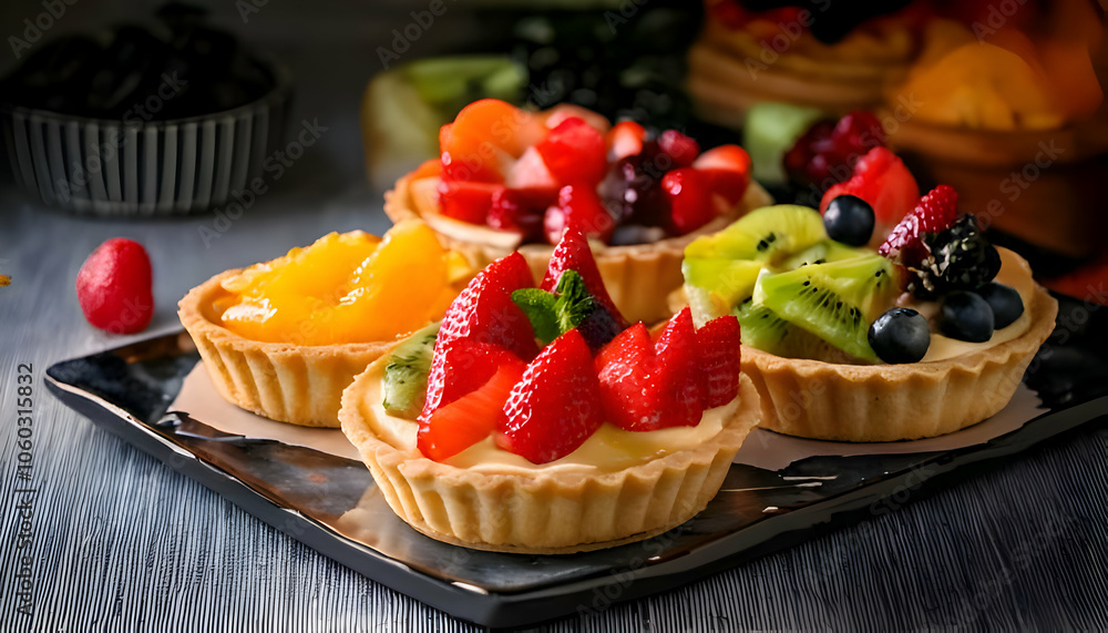 Seasonal fruit tarts with stunning presentation Seasonal fruit tarts with stunning presentation