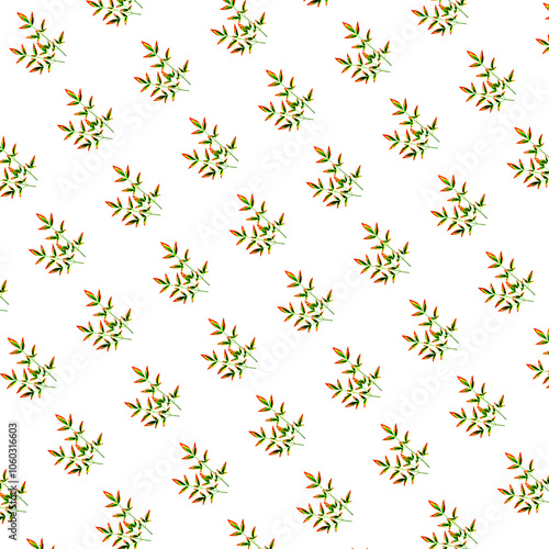 Abstract pattern from red-green leaves isolated on a white background.