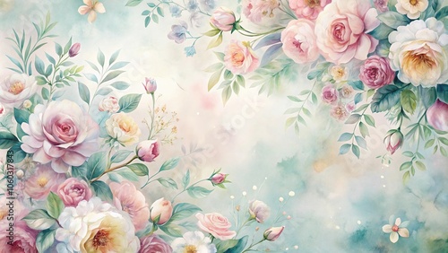 Watercolor-inspired floral wallpapers with soft pastel hues and delicate brushstrokes, design, nature, brushes