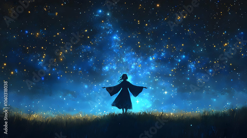 Night Sky Illustration with...