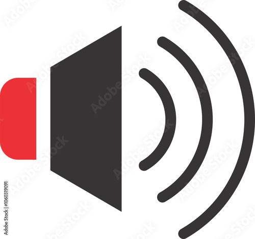 speaker icon black and red colour 