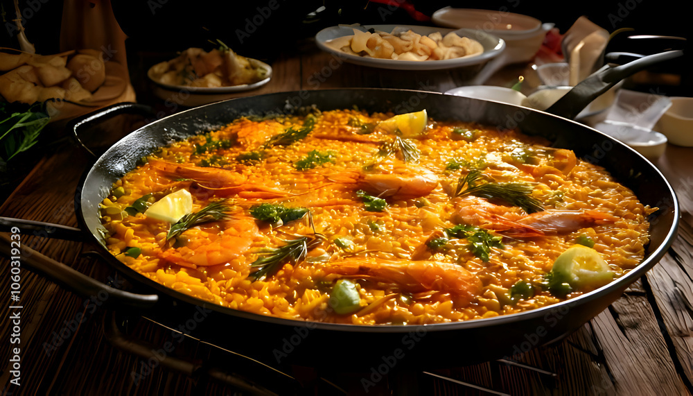 Showcase the art of preparing Spanish paella Showcase the art of preparing Spanish paella