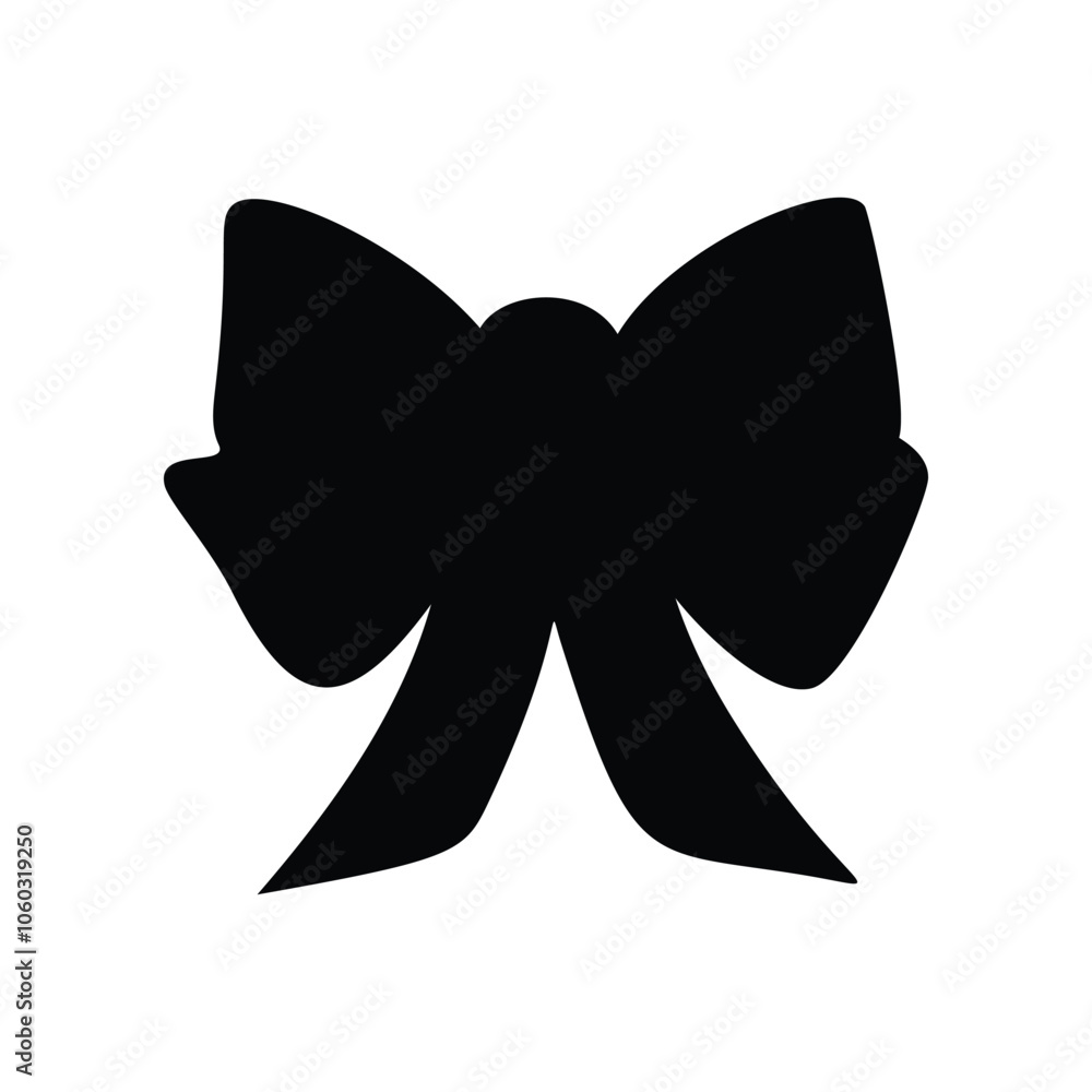 Black silhouette of a bow in a flat vector style isolated on a white background Black silhouette of a bow in a flat vector style isolated on a white background