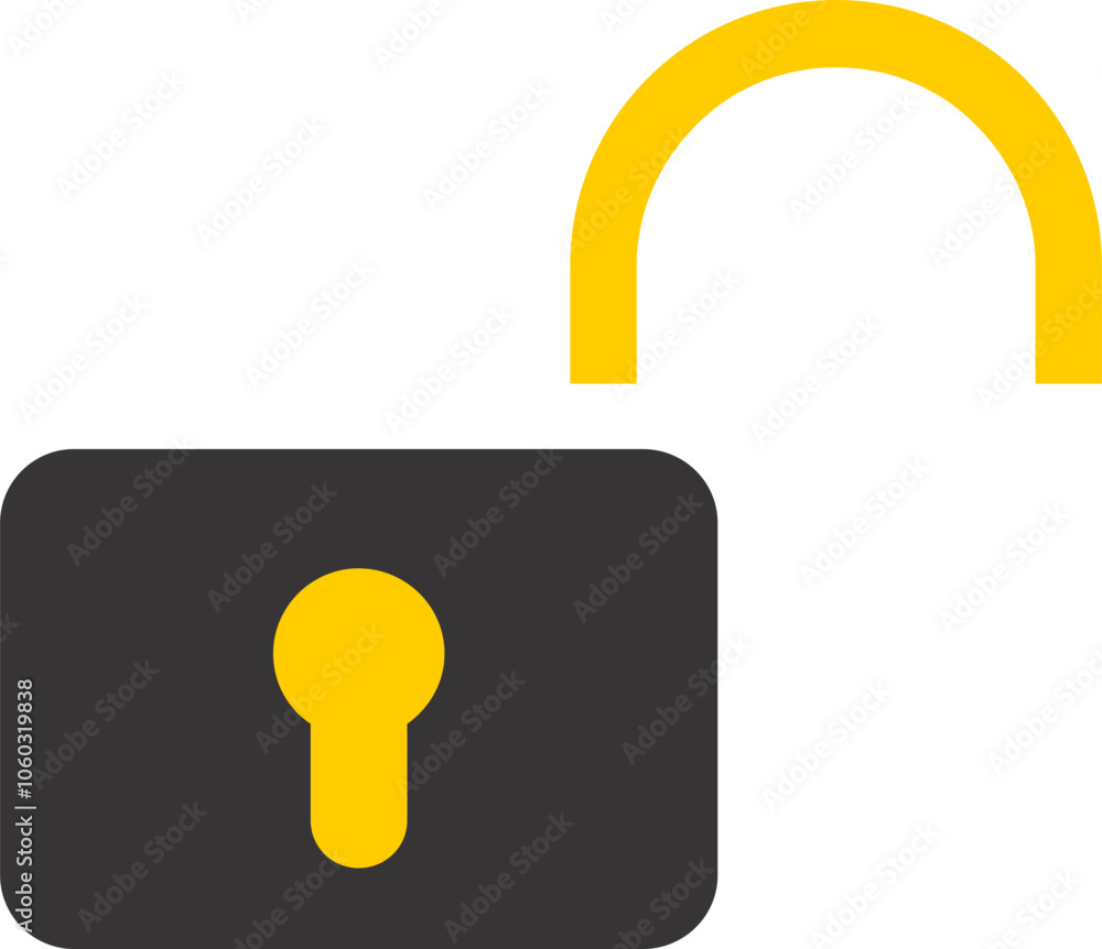 lock and unlock symbol yellow and black lock and unlock symbol yellow and black
