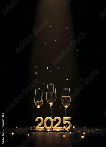 2025 in 3d elegant text - new year wallpaper