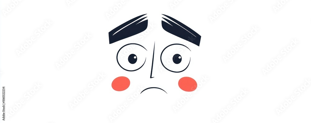 Naklejka premium Detailed line icon illustrating an abstract expression of concern.