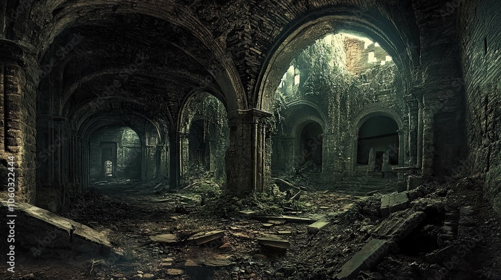 Obraz premium Ancient Ruins with Hidden Horrors interior