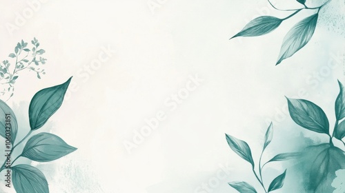 Elegant Botanica: Serene Foliage Frames Minimal Background