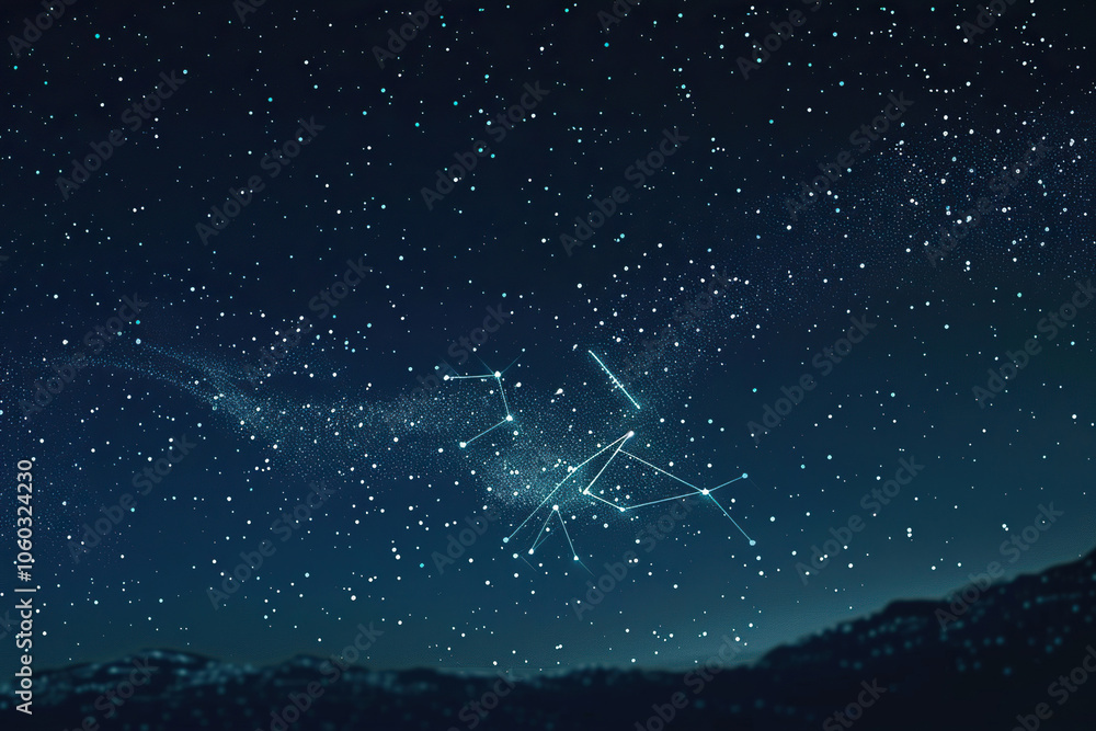 Fototapeta premium Astrological composition with empty starry sky for zodiac sign symbol