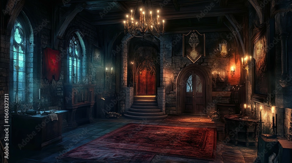 Obraz premium Haunted Castle Mountain interior 