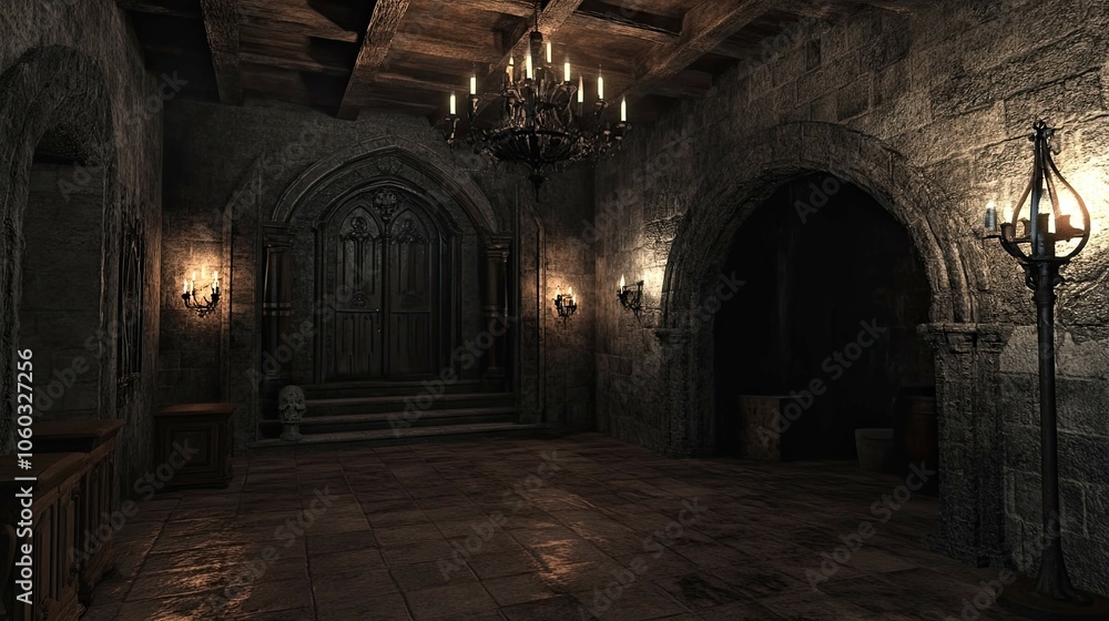 Obraz premium Haunted Castle Mountain interior
