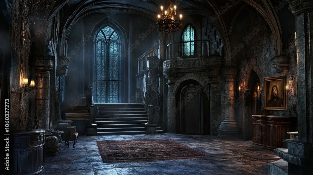 Fototapeta premium Haunted Castle Mountain interior