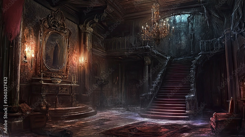 Obraz premium Haunted Castle Mountain interior 