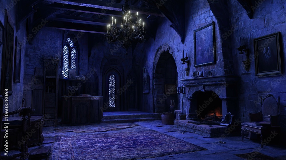 Obraz premium Haunted Castle Mountain interior