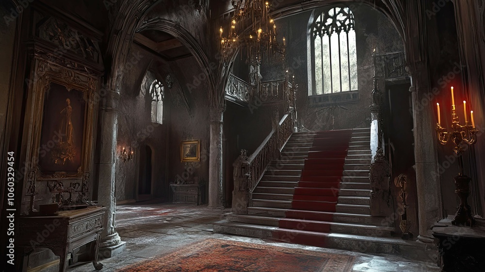 Obraz premium Haunted Castle Mountain interior 