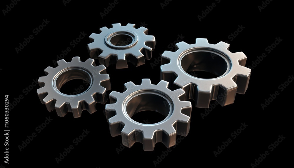 3D gear icon for optimization, detailed with interconnected cogs and wheels. 3D gear icon for optimization, detailed with interconnected cogs and wheels.