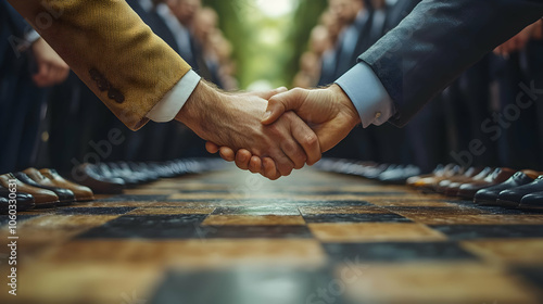 Handshake Between Two Men in Suits - Realistic Image