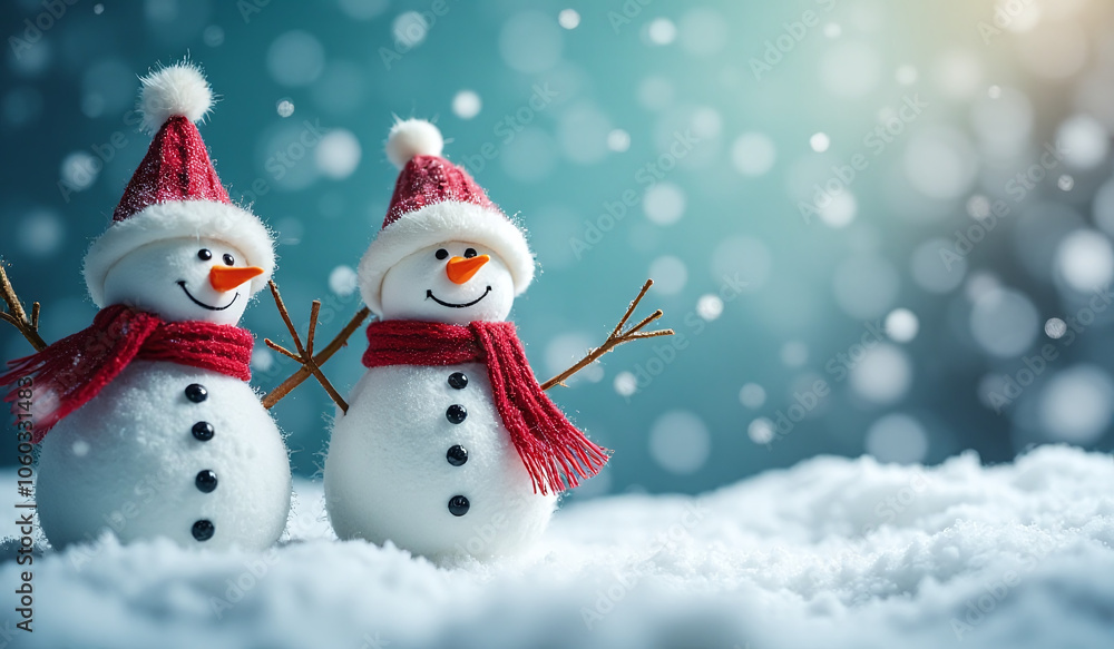 snowmen stand festive winter scene holiday greeting card backdrop snowmen stand festive winter scene holiday greeting card backdrop