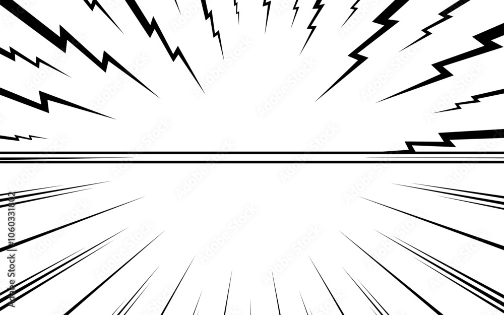 Obraz premium Comic book page template with radial effect