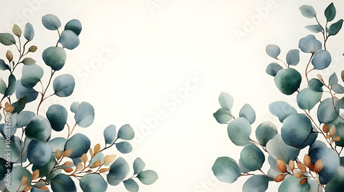 Watercolor Eucalyptus Leave...