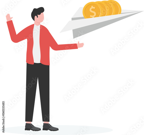 Valokuva Money dreams, business or project start-up capital, investment plans, money-maki