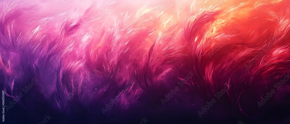 An abstract digital artwork featuring flowing strands of vibrant pinks, purples, and oranges, creating a mystical and dreamlike atmosphere of swirling colors. An abstract digital artwork featuring flowing strands of vibrant pinks, purples, and oranges, creating a mystical and dreamlike atmosphere of swirling colors.