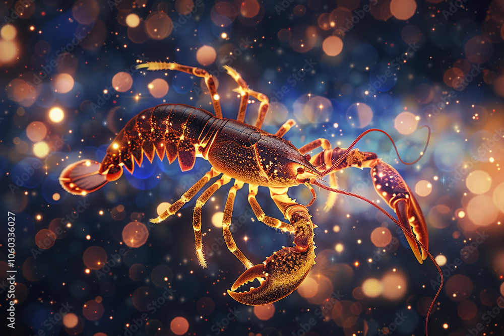 Astrological abstract composition with Scorpio zodiac sign symbol Astrological abstract composition with Scorpio zodiac sign symbol