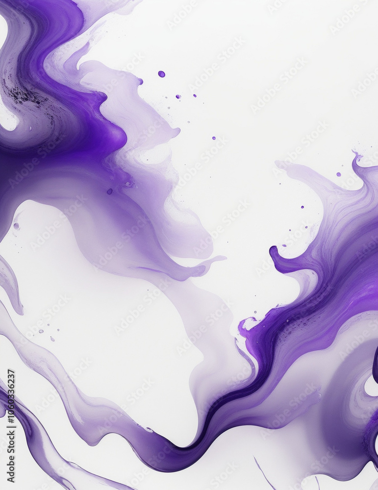 Naklejka premium liquid splash - abstract purple wave background - Generative AI