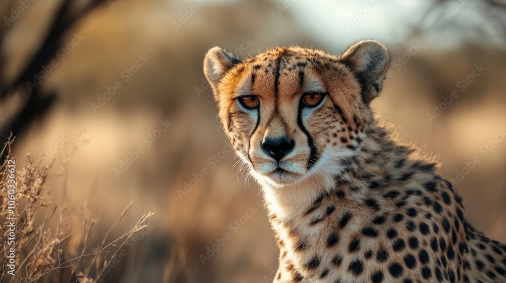 Portrait of a beautiful cheetah in Namibia, Africa. Cheetahs are considered the fastest land animal in the world Portrait of a beautiful cheetah in Namibia, Africa. Cheetahs are considered the fastest land animal in the world