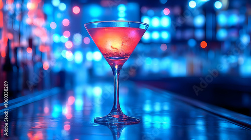 Pink Martini Cocktail on Ba...