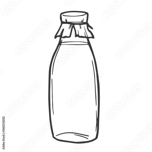 milk bottle outline icon. Thin line icon from agriculture farming and gardening collection. Editable vector isolated on white background