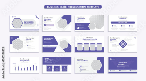 Creative business presentation slides template design set
