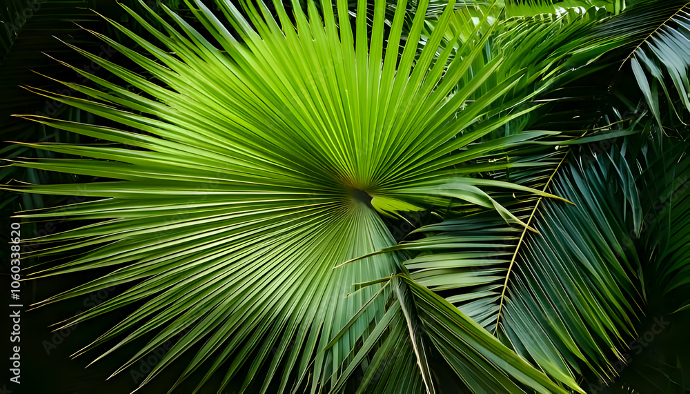 Tropical green palm leaf Tropical green palm leaf