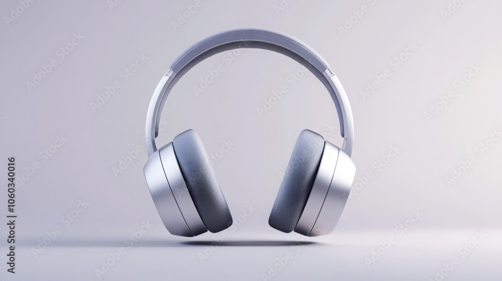 High-resolution 3D render of a set of headphones with a sleek, modern design, featuring sharp edges and clean lines on solid background High-resolution 3D render of a set of headphones with a sleek, modern design, featuring sharp edges and clean lines on solid background