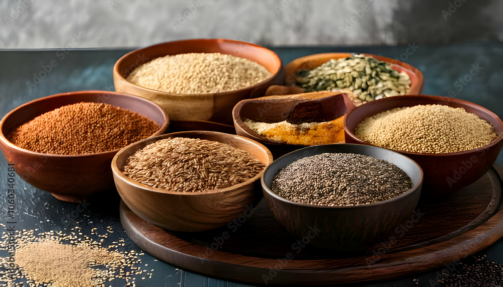 Unique grain bowls featuring ancient grains. Unique grain bowls featuring ancient grains.