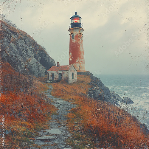 lighthouse on the coast photo