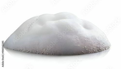 white soap foam isolated on white background