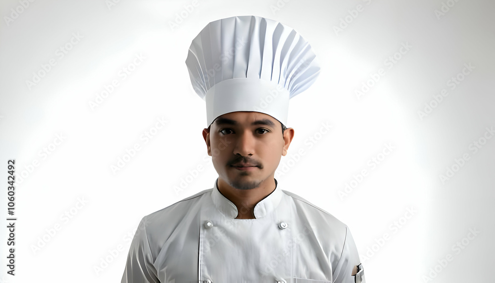 white toque chef hat on white background white toque chef hat on white background