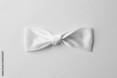 Elegant White Bow Tie on Neutral Background