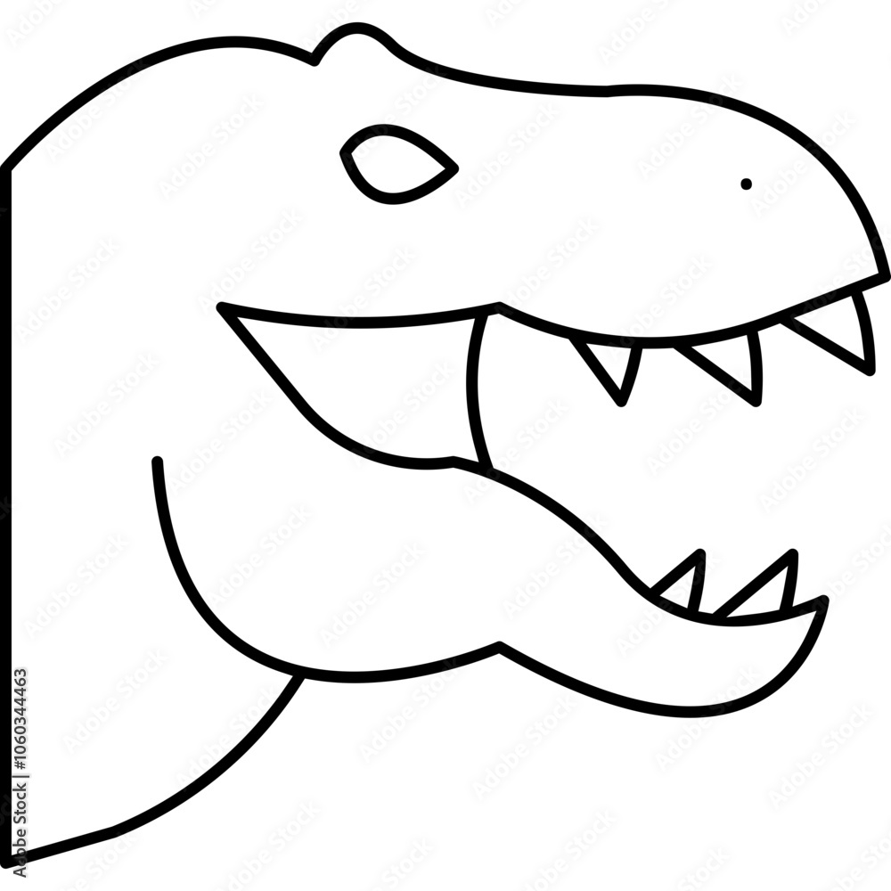 Dinosaur face single icon Dinosaur face single icon