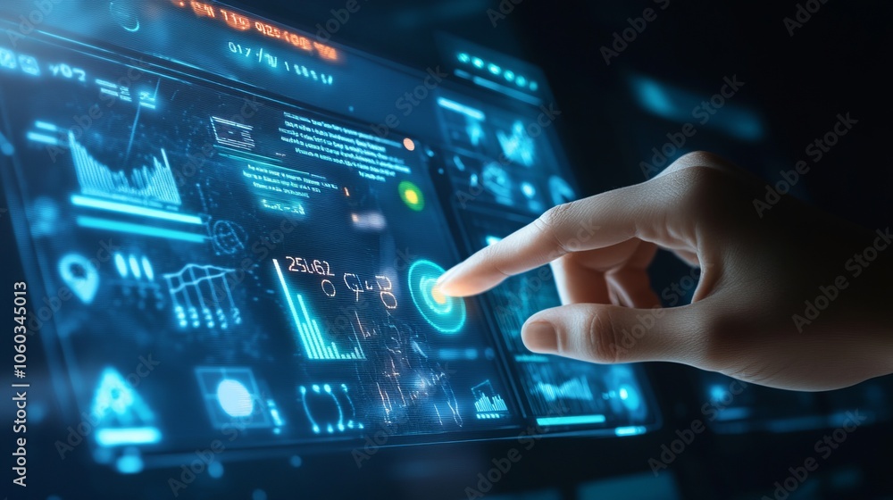 Interactive digital interface with data visualization and analytics. Interactive digital interface with data visualization and analytics.
