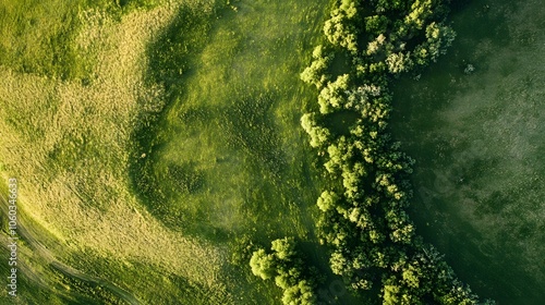 Wallpaper Mural Aerial View of Green Meadow Torontodigital.ca