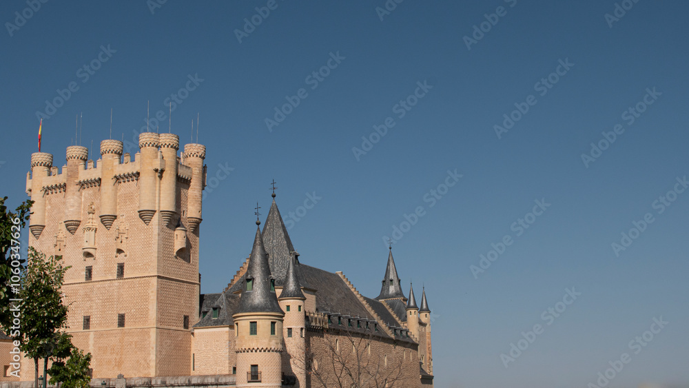 Naklejka premium Towers of the Alcazar castle of Segovia (Spain)