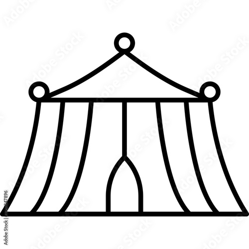 Circus tent single icon